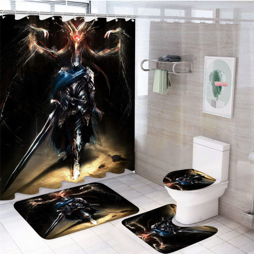 Dark Soul Artorias Art 4Pcs Bathroom Set Shower Curtain