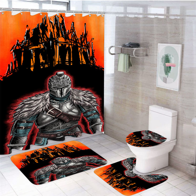 Dark Souls 4Pcs Bathroom Set Shower Curtain