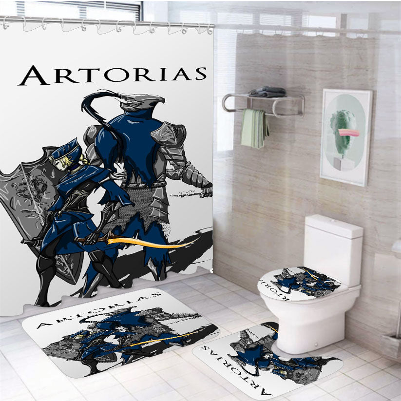 Dark Souls Artorias Wallpaper 4Pcs Bathroom Set Shower Curtain