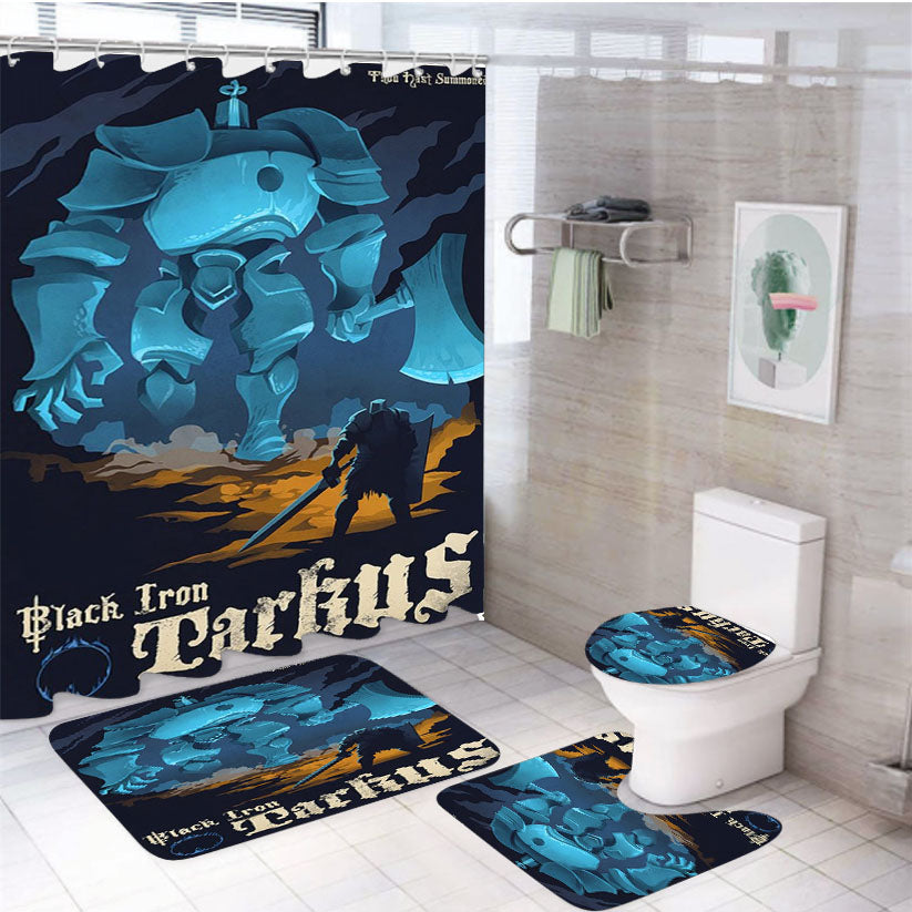 Dark Souls Black Iron Tarkus 4Pcs Bathroom Set Shower Curtain