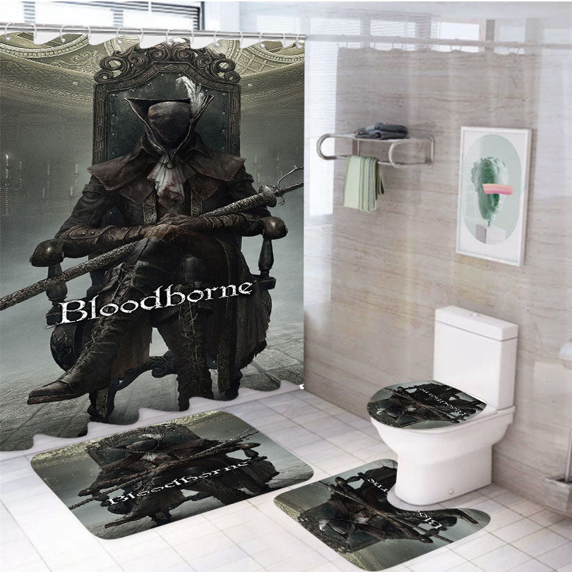 Dark Souls Calibur Bloodborne Lady Maria 4Pcs Bathroom Set Shower Curtain