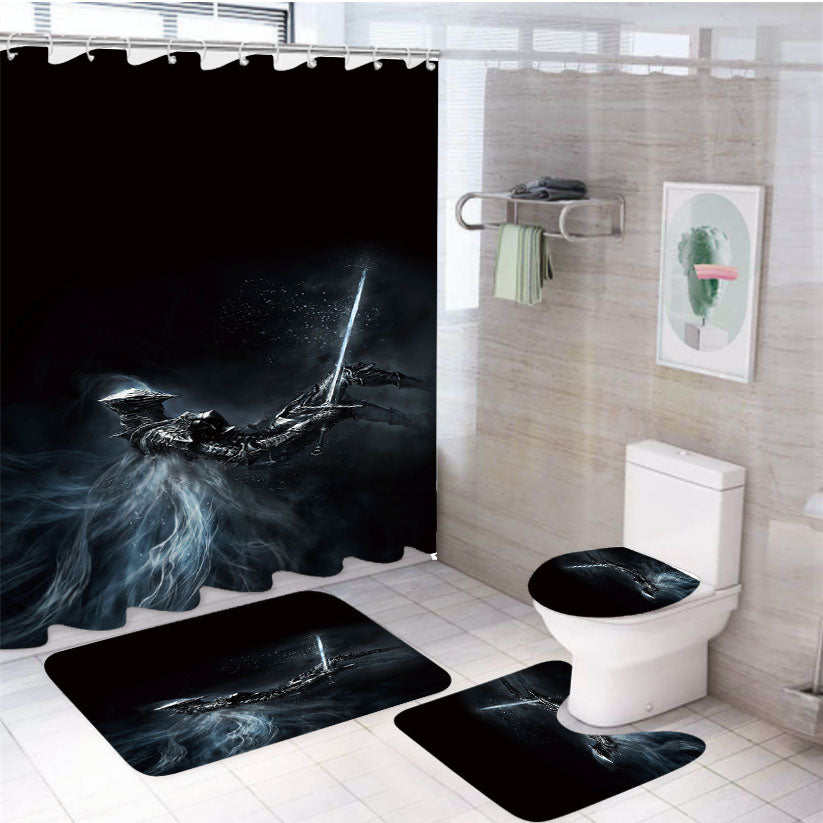 Dark Souls Game 4Pcs Bathroom Set Shower Curtain