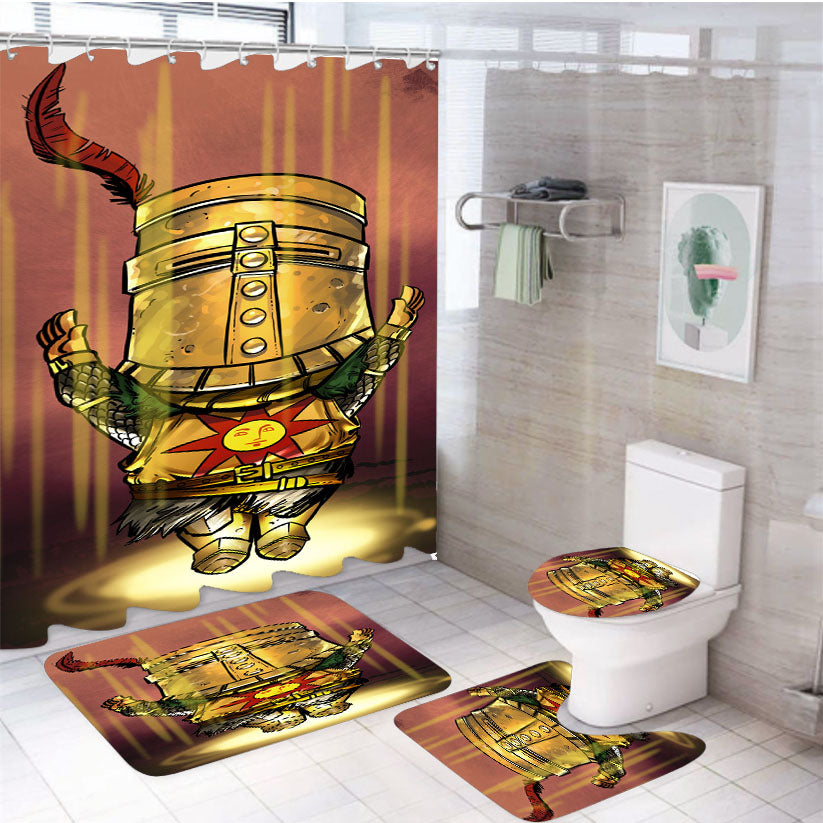 Dark Souls Solaire 4Pcs Bathroom Set Shower Curtain