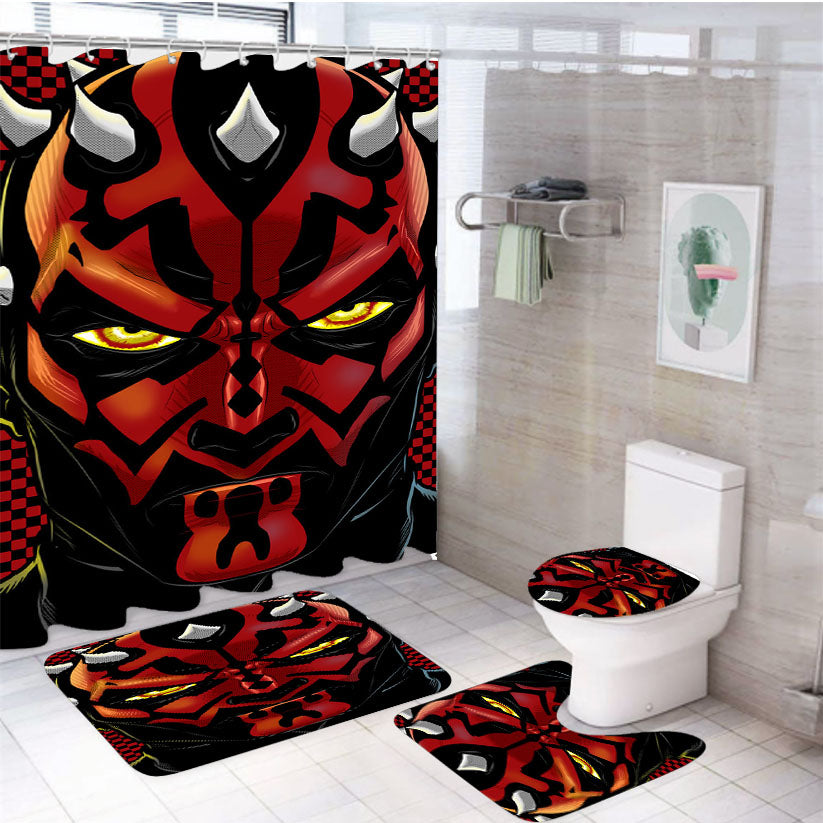 Darth Maul Star Wars 4Pcs Bathroom Set Shower Curtain