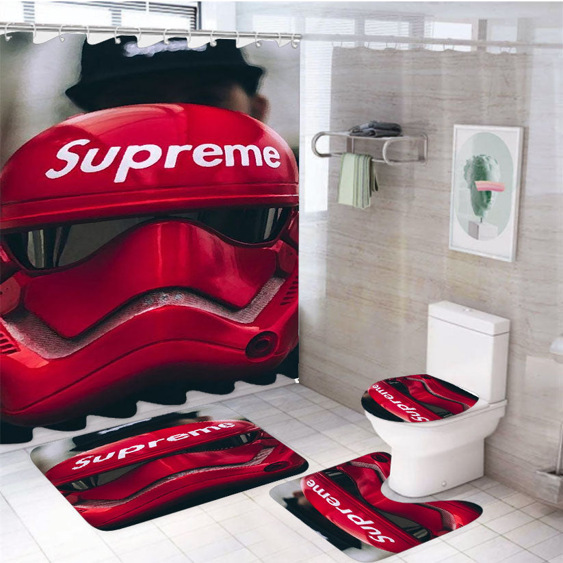 Darth Vader Red Supreme Helmet 4Pcs Bathroom Set Shower Curtain