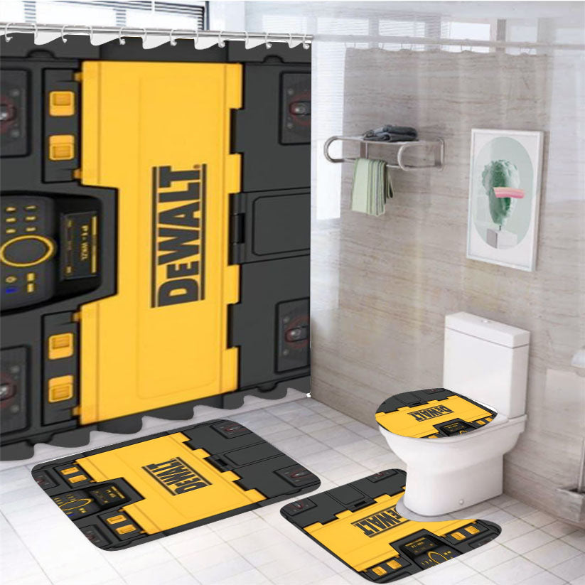 Dewalt Bluetooth Speaker 4Pcs Bathroom Set Shower Curtain