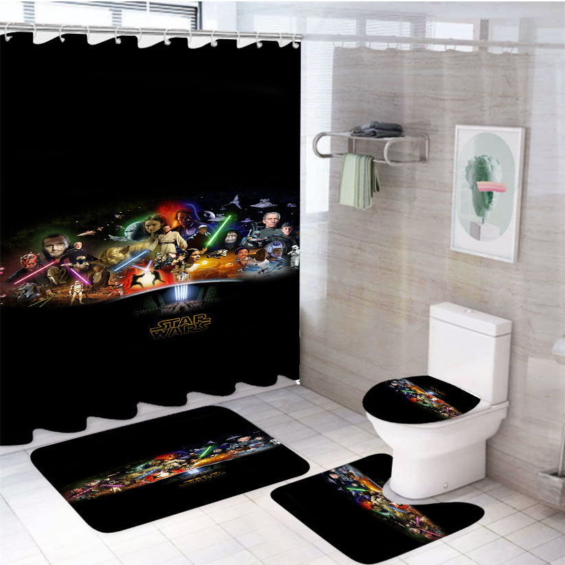 Disney Start Wars Compilation 4Pcs Bathroom Set Shower Curtain