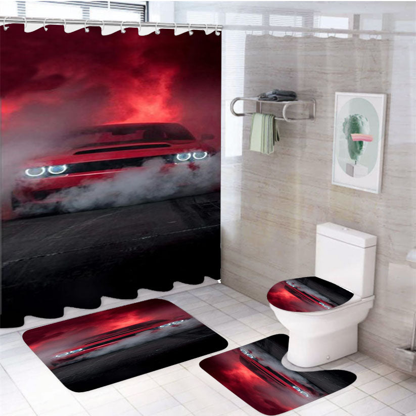 Dodge Demon 4Pcs Bathroom Set Shower Curtain