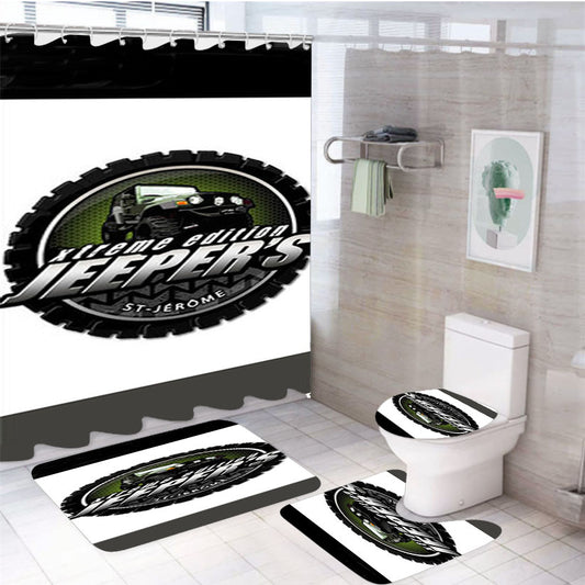 Extreme Edition Jeepers 4Pcs Bathroom Set Shower Curtain
