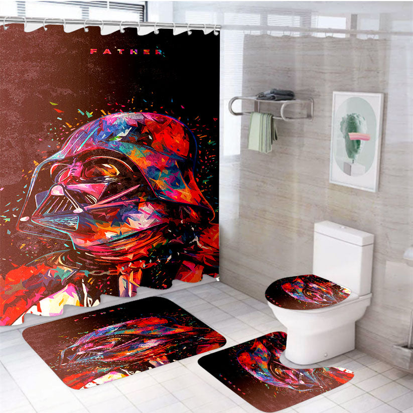 Father Of Star Wars Colorful 4Pcs Bathroom Set Shower Curtain
