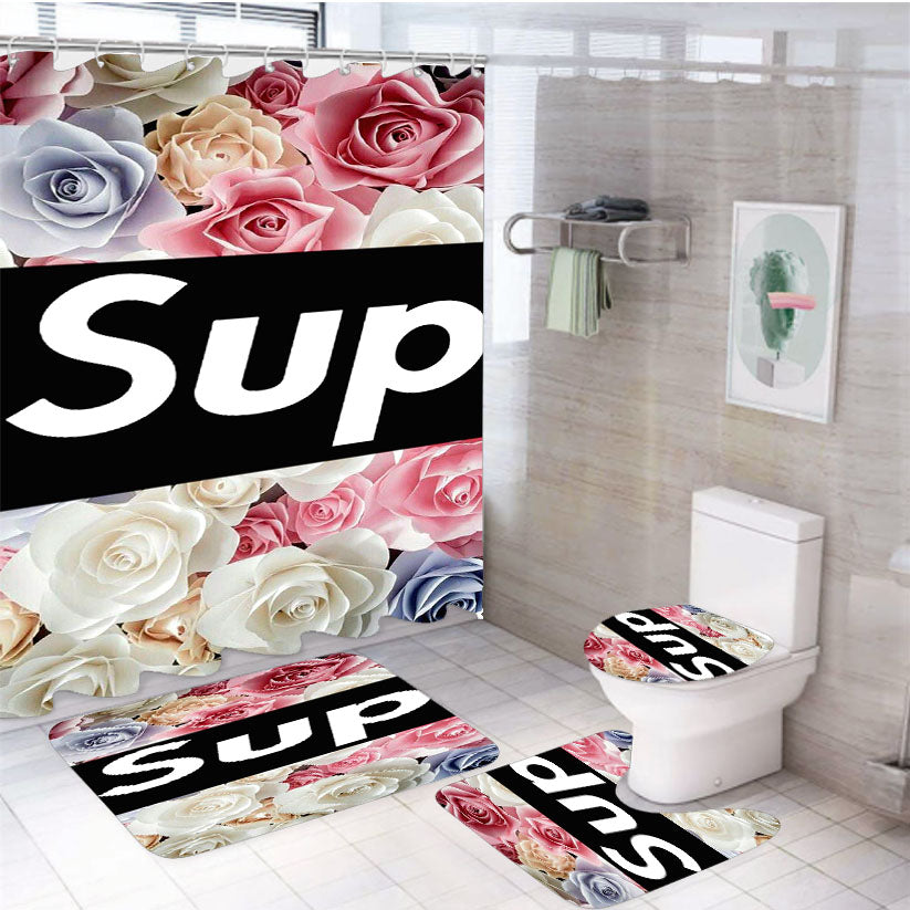 Flower Photograph X Supreme 4Pcs Bathroom Set Shower Curtain