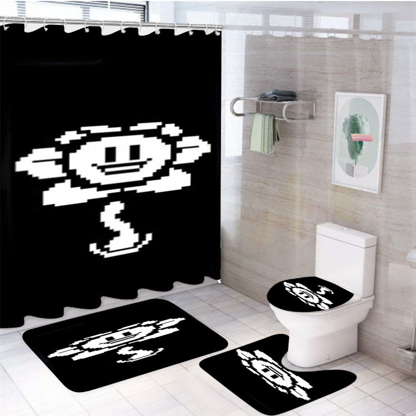 Flowey Undertale  4Pcs Bathroom Set Shower Curtain