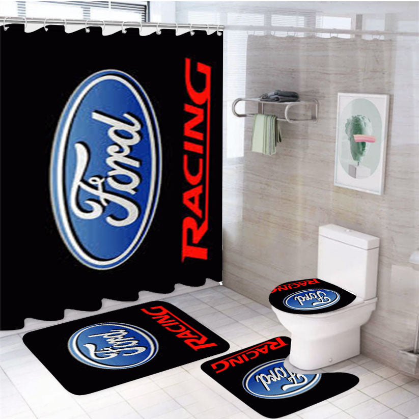 Ford Racing Landscape 4Pcs Bathroom Set Shower Curtain