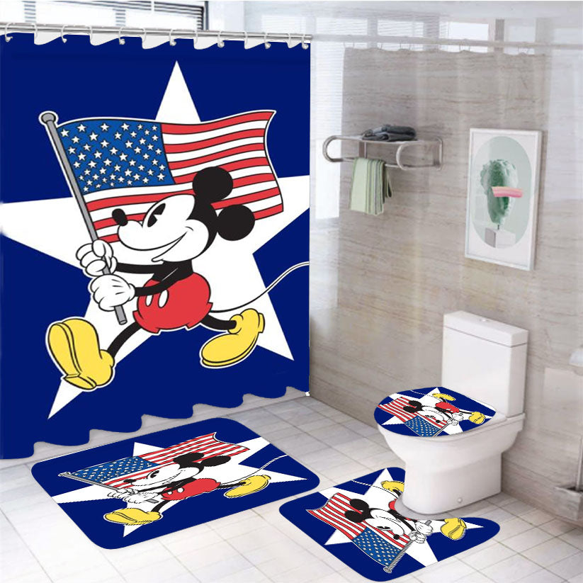 Freedom Mickey 4Pcs Bathroom Set Shower Curtain