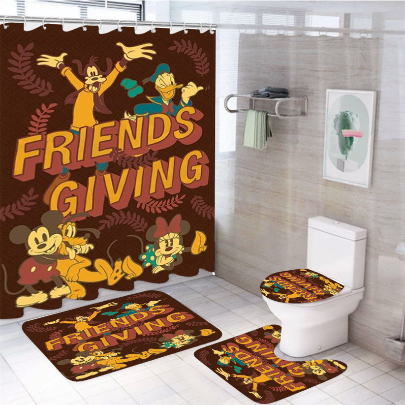 Friendsgiving 4Pcs Bathroom Set Shower Curtain
