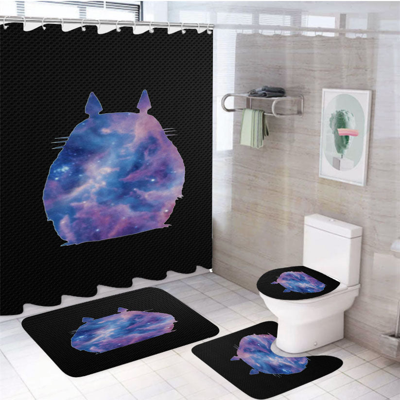 Galaxy Totoro  4Pcs Bathroom Set Shower Curtain