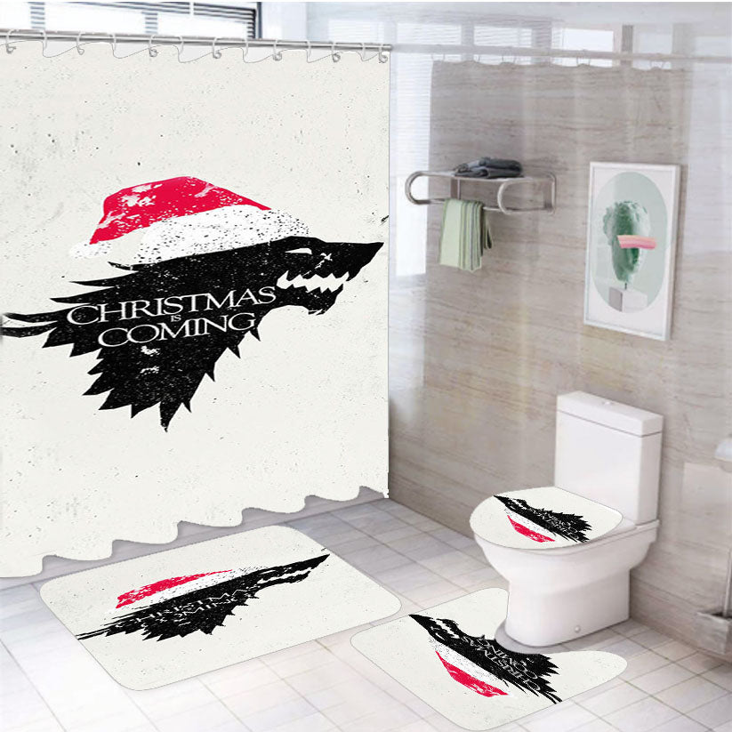 Game Of Throne Christmas Is Coming 4Pcs Bathroom Set Shower Curtain