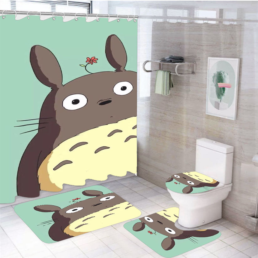 Ghibli Studio Totoro  4Pcs Bathroom Set Shower Curtain