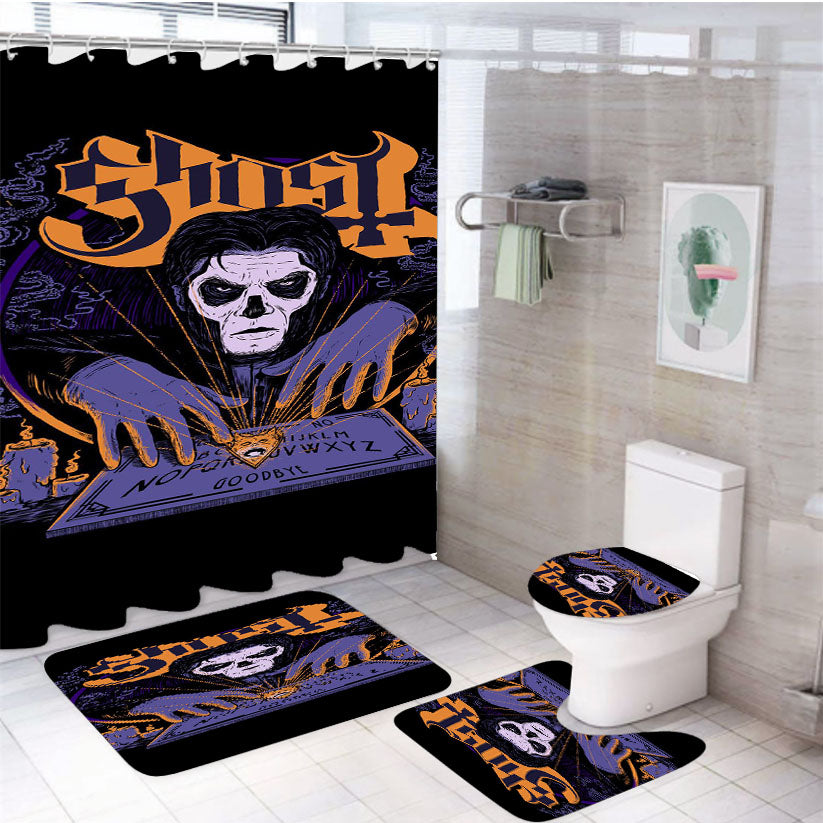 Ghost Band Illustration Of Dark 4Pcs Bathroom Set Shower Curtain