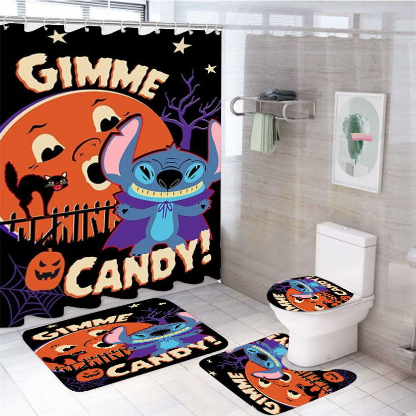 Gimmie Candy Stitch 4Pcs Bathroom Set Shower Curtain