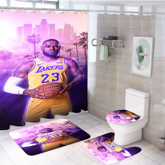 Glowing Lebron James 4Pcs Bathroom Set Shower Curtain
