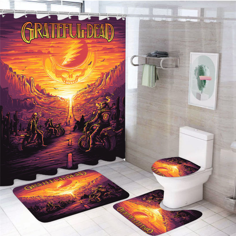 Grateful Dead Dan Mumford 4Pcs Bathroom Set Shower Curtain