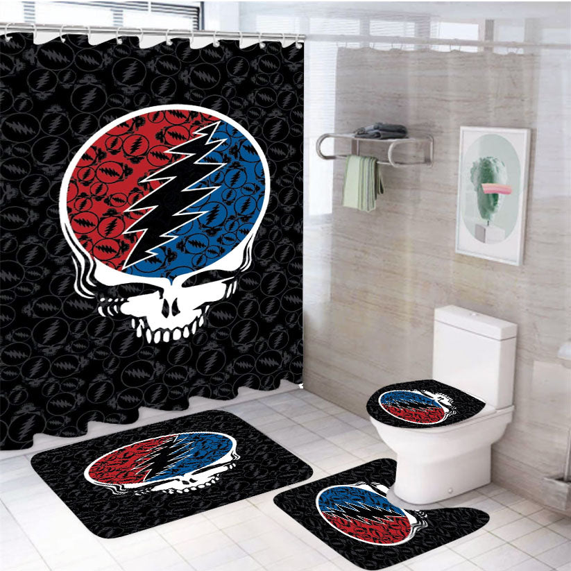 Grateful Dead Face 4Pcs Bathroom Set Shower Curtain