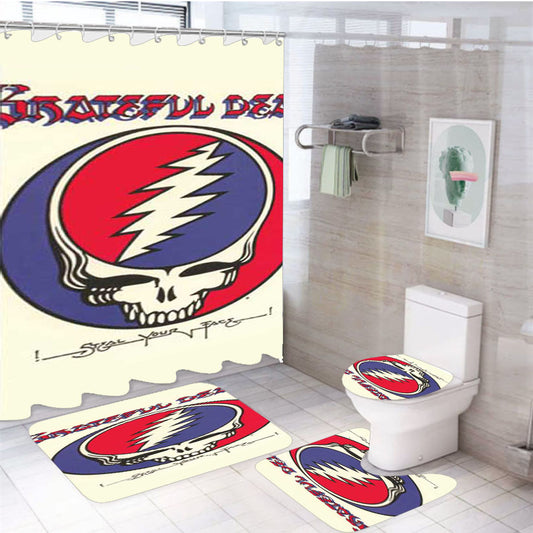 Grateful Dead I Steal Your Face 4Pcs Bathroom Set Shower Curtain