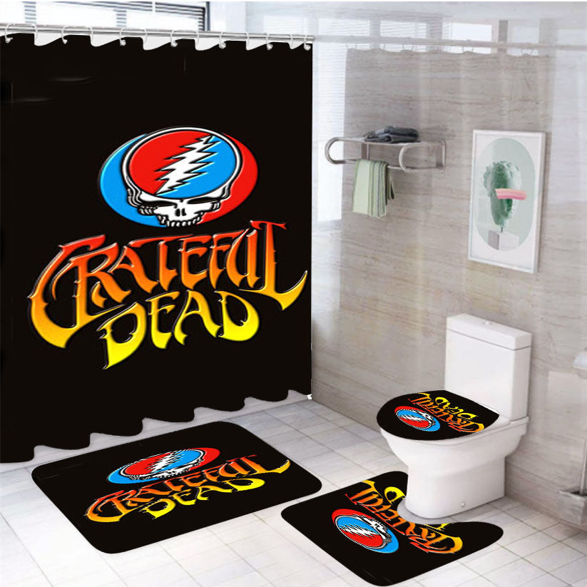 Grateful Dead Logo 4Pcs Bathroom Set Shower Curtain