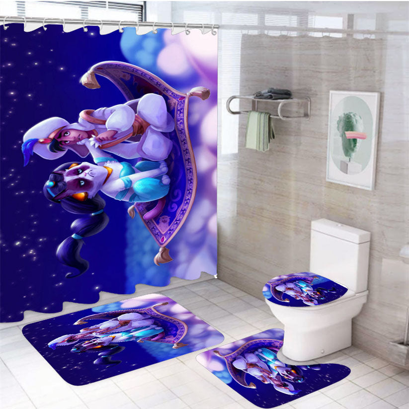 Grumpy Cat Aladin  4Pcs Bathroom Set Shower Curtain