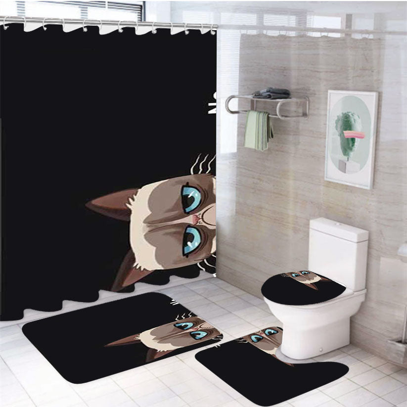 Grumpy Cat No  4Pcs Bathroom Set Shower Curtain