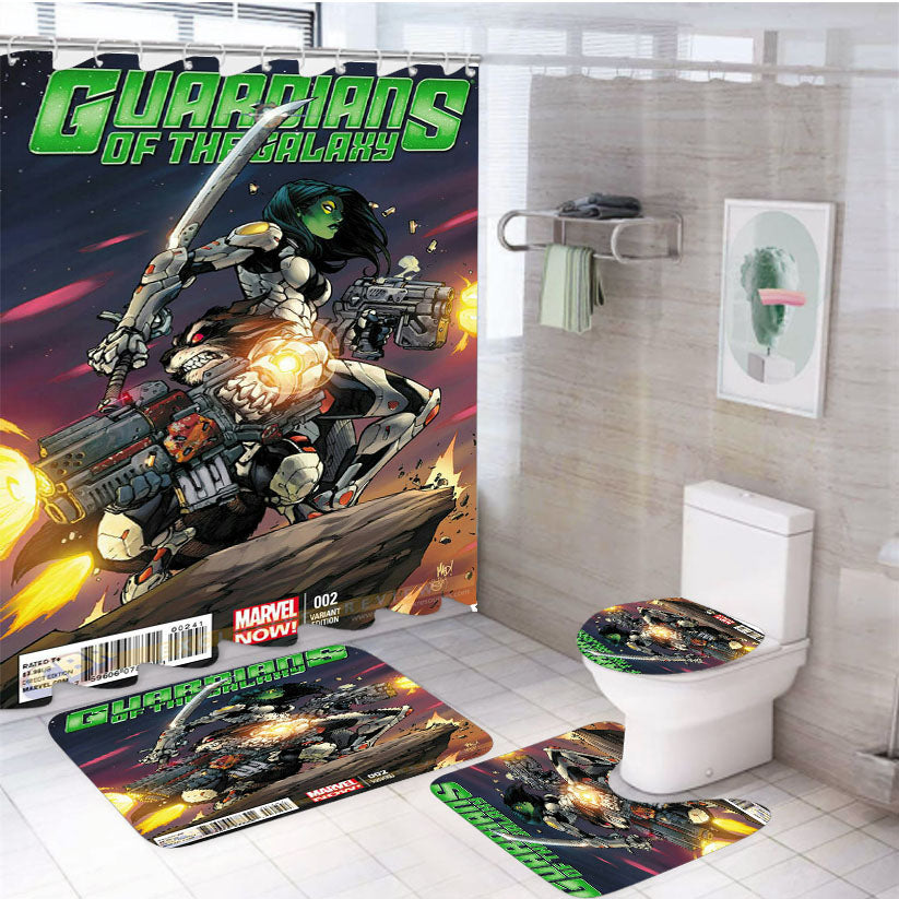 Guardians Of The Galaxy Marvel 002 4Pcs Bathroom Set Shower Curtain