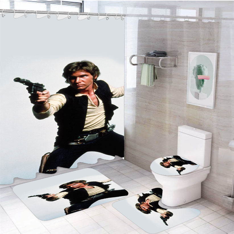Guns Han Solo Star Wars 4Pcs Bathroom Set Shower Curtain