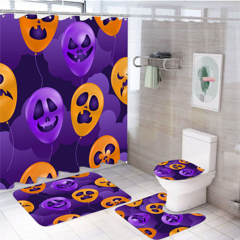Halloween Pattern 01 4Pcs Bathroom Set Shower Curtain