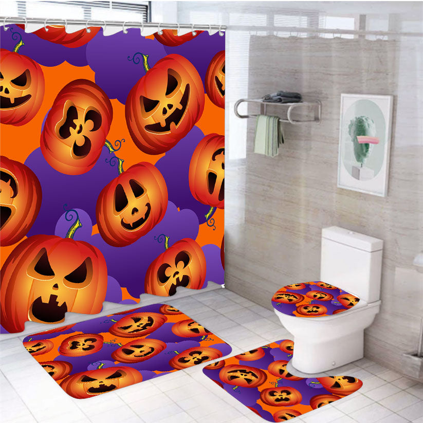Halloween Pattern 02 4Pcs Bathroom Set Shower Curtain