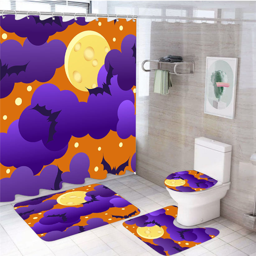 Halloween Pattern 03 4Pcs Bathroom Set Shower Curtain