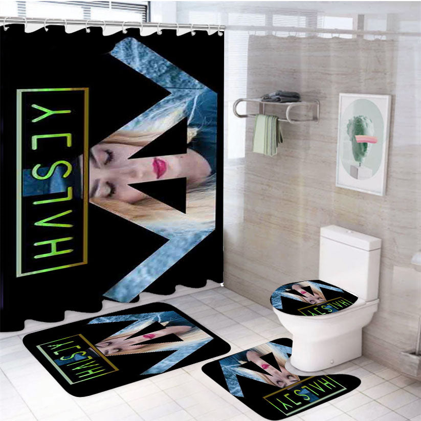 Halsey Photo Shape 4Pcs Bathroom Set Shower Curtain
