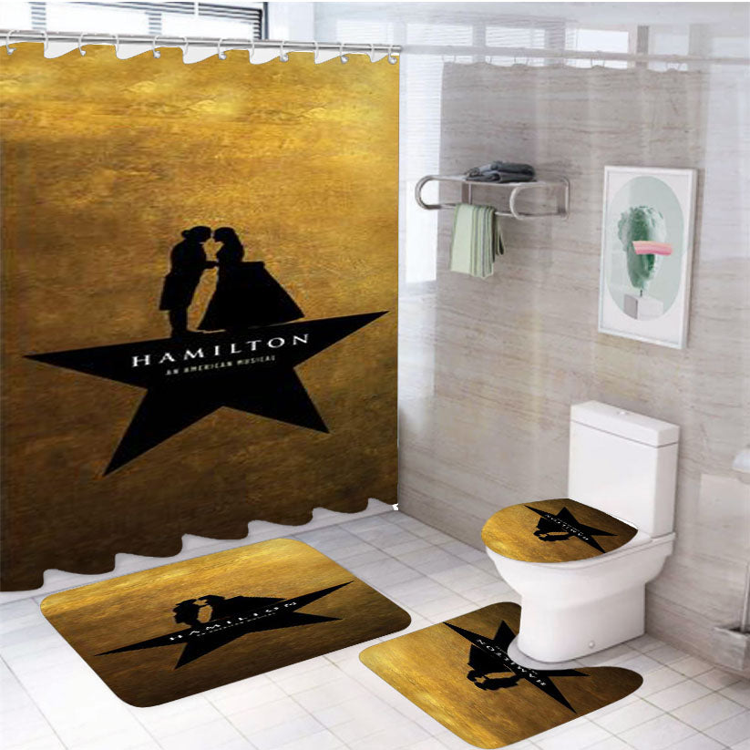 Hamilton And Eliza Kiss Musical 4Pcs Bathroom Set Shower Curtain