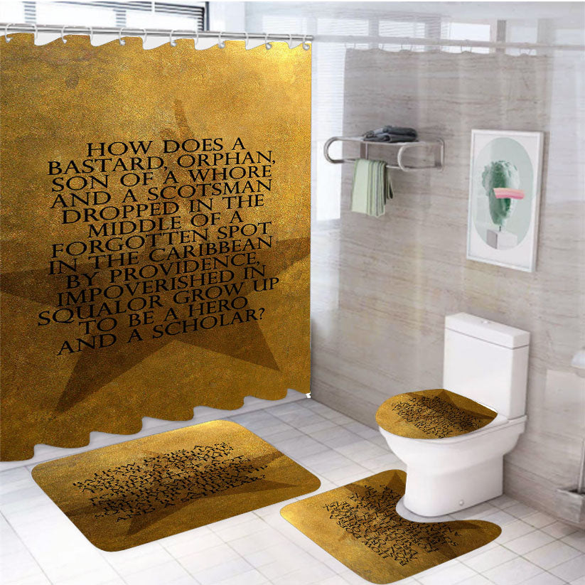 Hamilton Broad 4Pcs Bathroom Set Shower Curtain