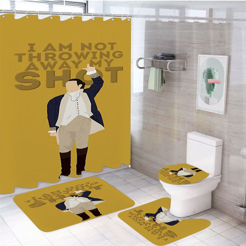 Hamilton I Am Not Throwing Away My Shot 4Pcs Bathroom Set Shower Curtain