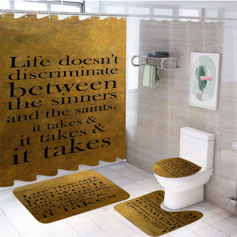 Hamilton It Takes Quotes 4Pcs Bathroom Set Shower Curtain