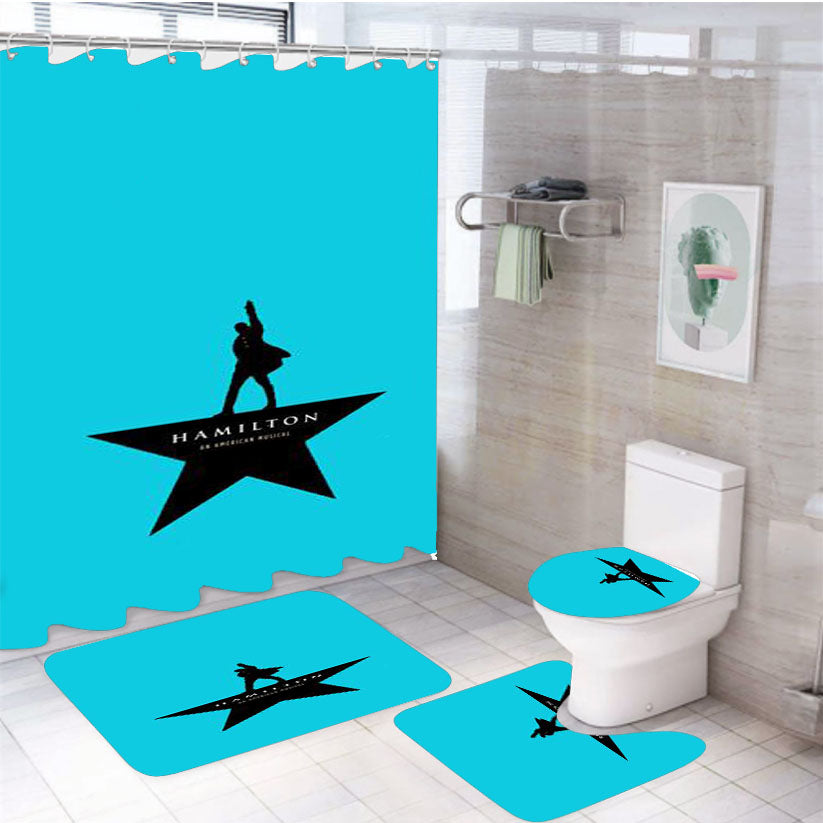 Hamilton Musical 4Pcs Bathroom Set Shower Curtain