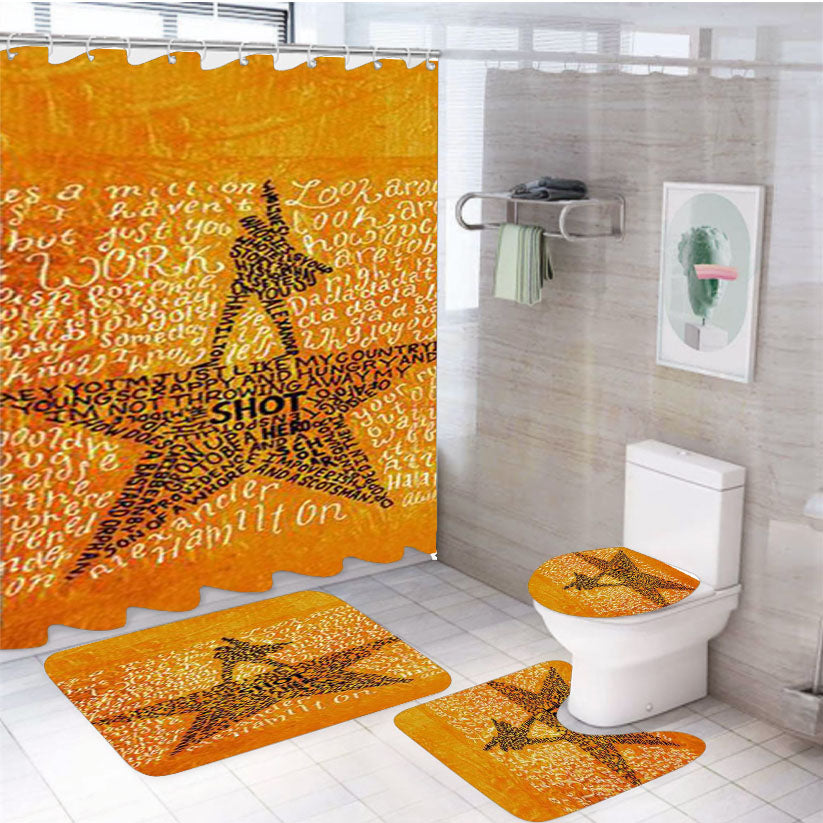 Hamilton Musical Lyrics 4Pcs Bathroom Set Shower Curtain