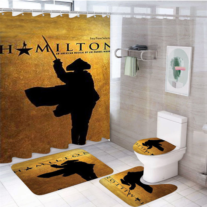 Hamilton Musical Vocal Selection 4Pcs Bathroom Set Shower Curtain