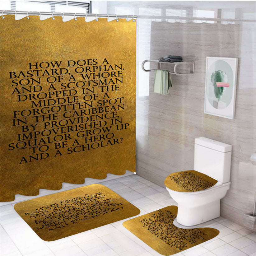 Hamilton Quotes 4Pcs Bathroom Set Shower Curtain