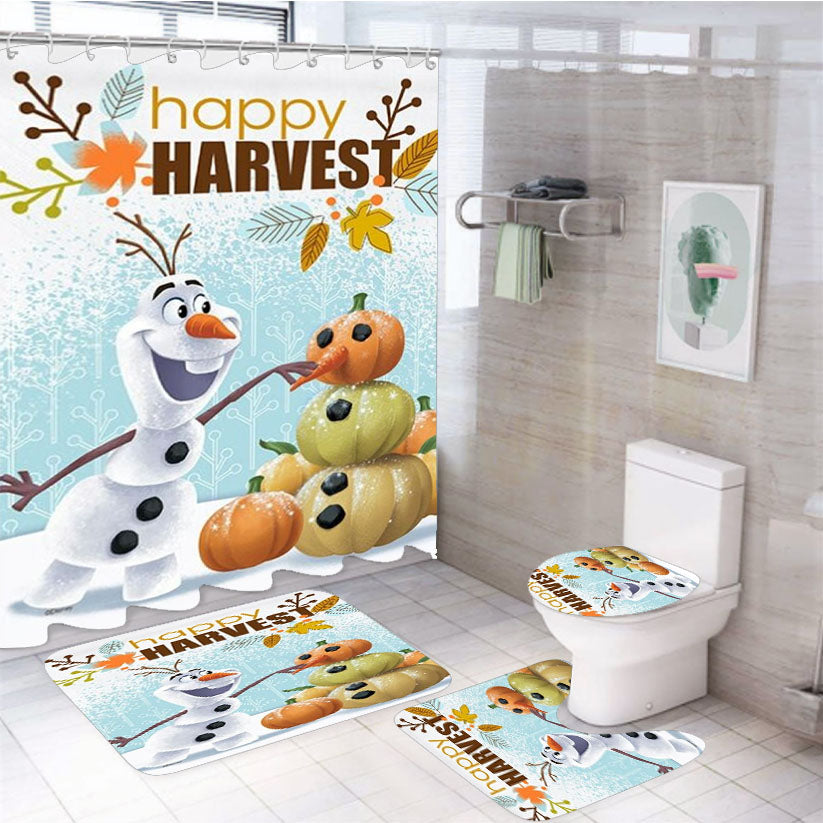 Happy Harvest Olaf 4Pcs Bathroom Set Shower Curtain