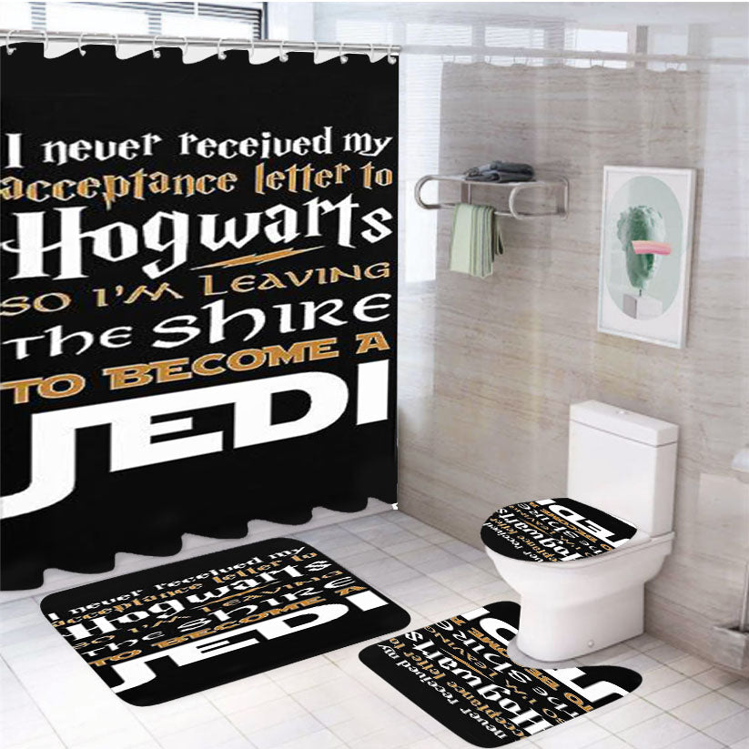 Harry Potter Star Wars 4Pcs Bathroom Set Shower Curtain