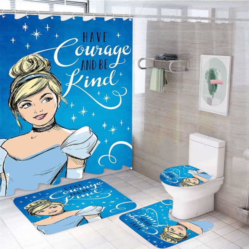 Have Courage And Be Kind Cinderella 4Pcs Bathroom Set Shower Curtain