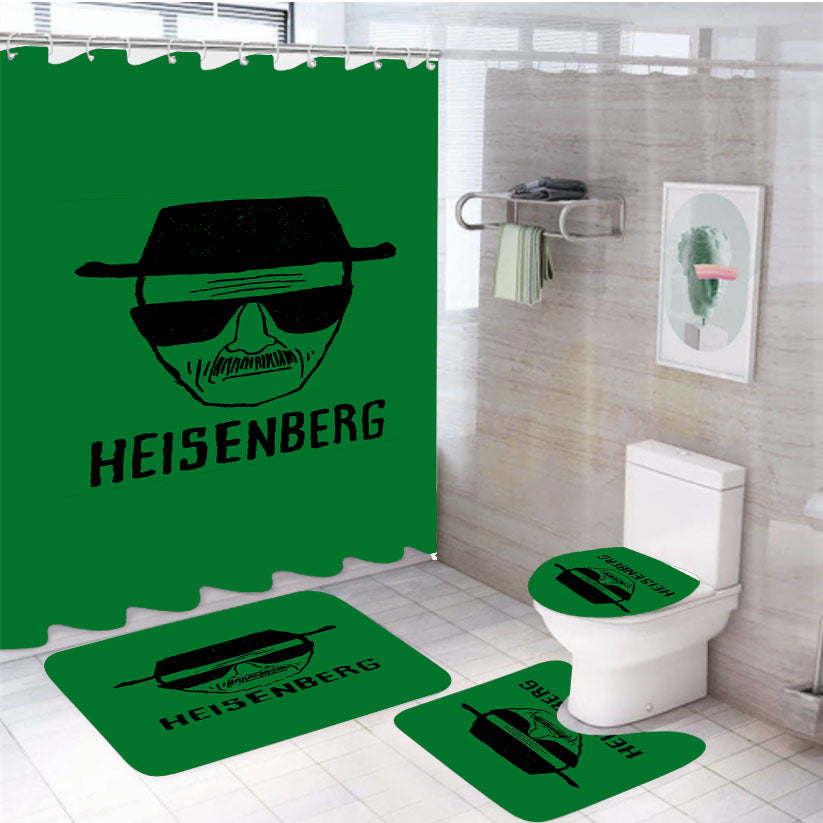 Heisenberg Breaking Bad Art 4Pcs Bathroom Set Shower Curtain