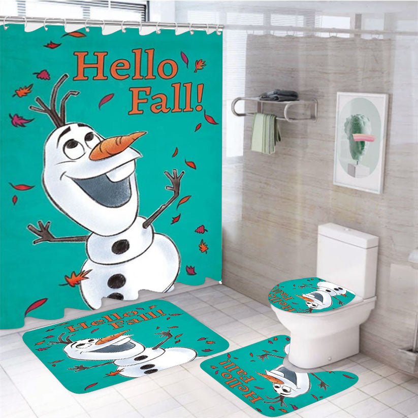 Hello Fall Olaf 4Pcs Bathroom Set Shower Curtain